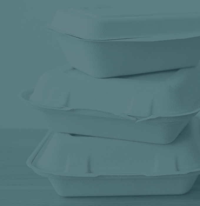 Stack of three takeout containers