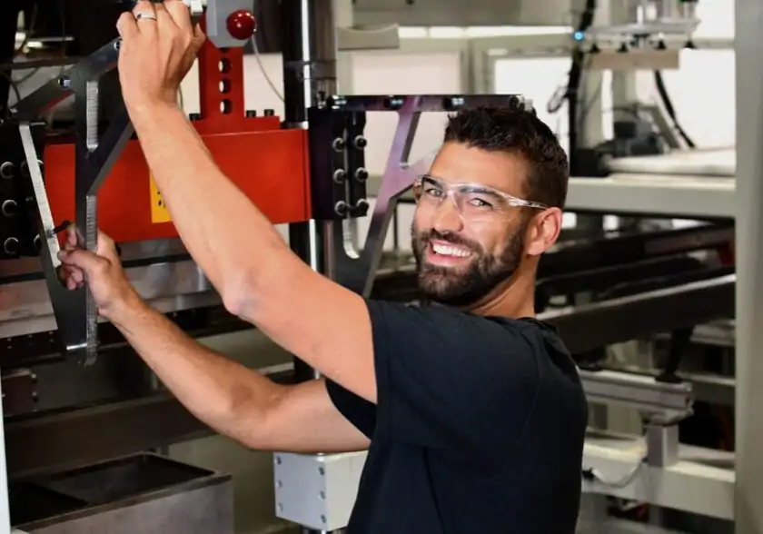 Man working on machine