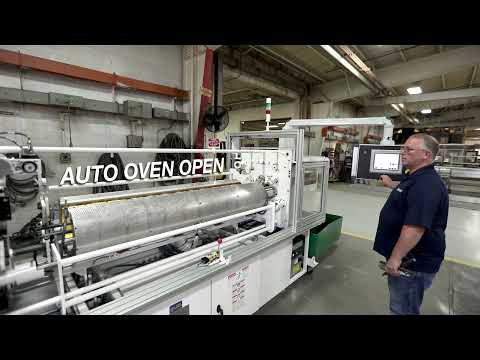 Auto Oven Open - Brown LR 2020S Lip Roller with man operating machine